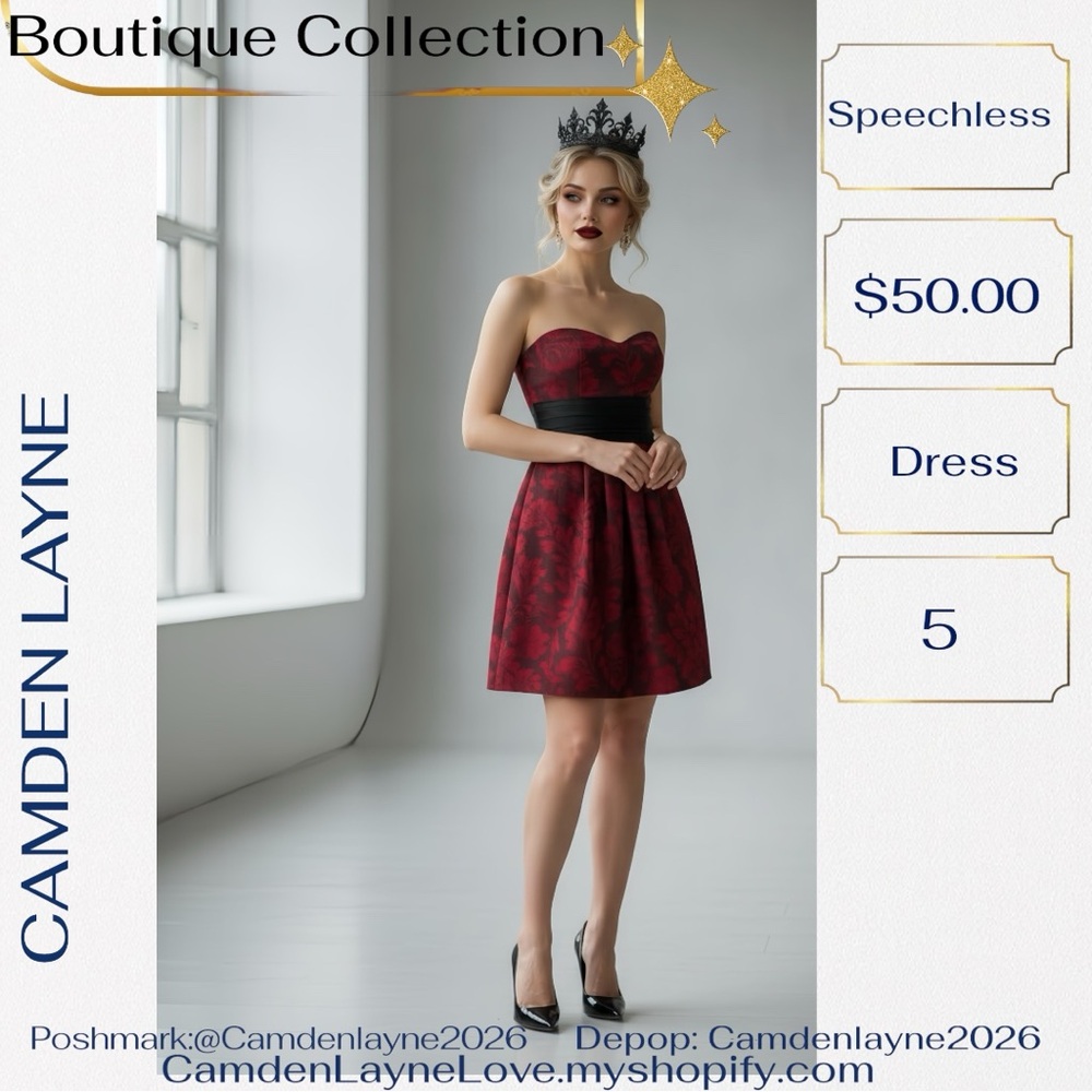 Vintage Speechless Burgundy Strapless Dress - Picture 5 of 13